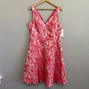 NWT Rickie Freeman for Teri Jon Sleeveless Coral Jacquard Dress Size‎ 16